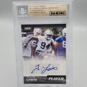 2018 Donruss Player Of The Day Rookie Auto Tyquan Lewis #TL Auto RC Beckett Slab
